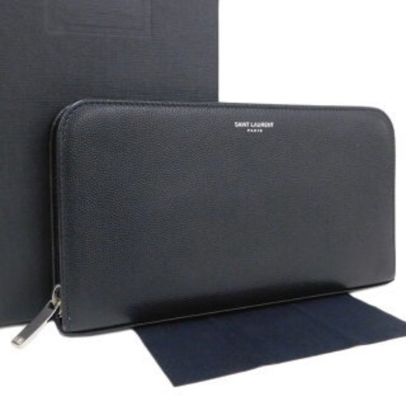 Saint Laurent Yves Leather Zip Long Wallet - Picture 1 of 8
